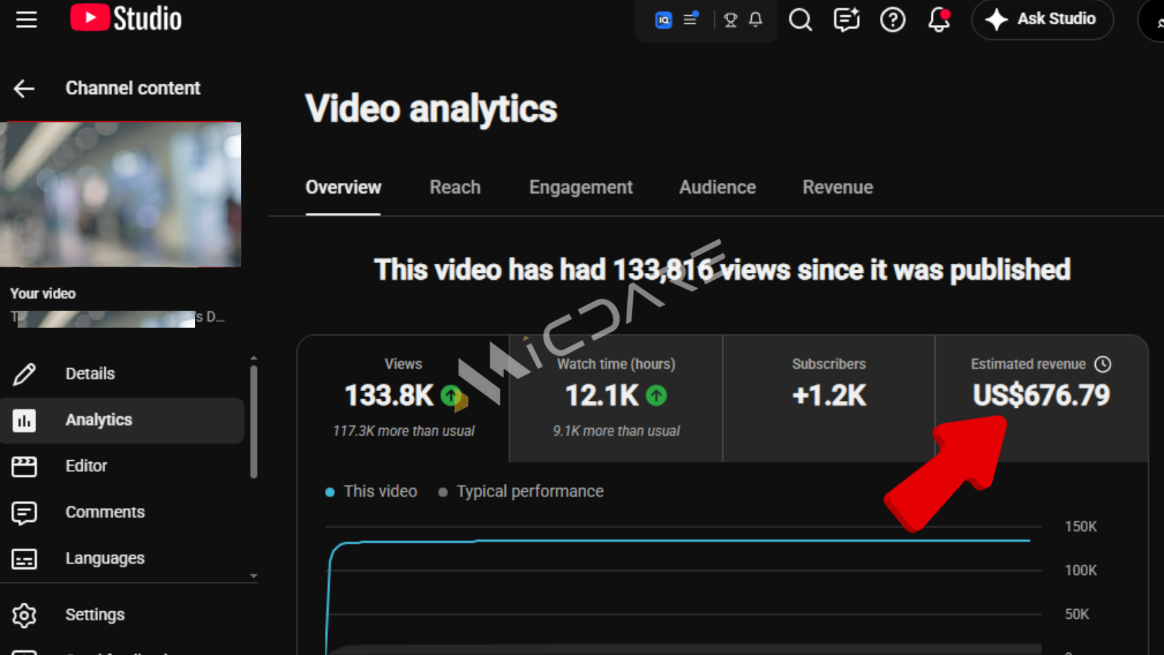 YouTube earning proof