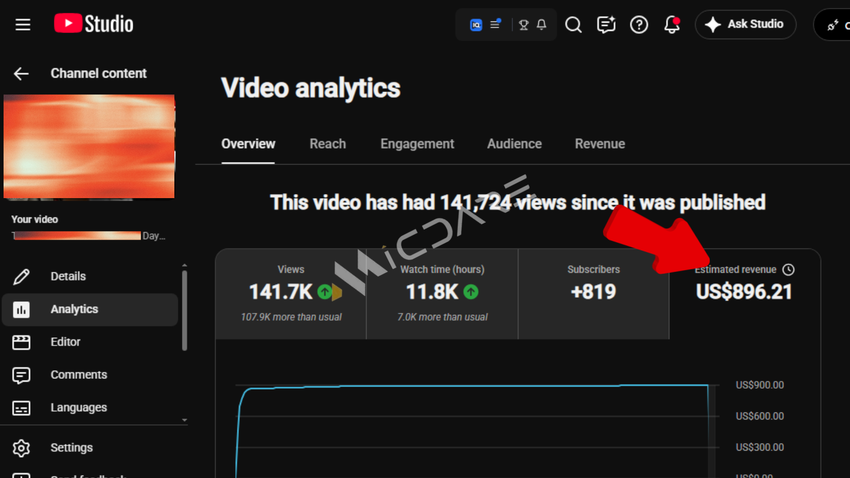 YouTube earning proof