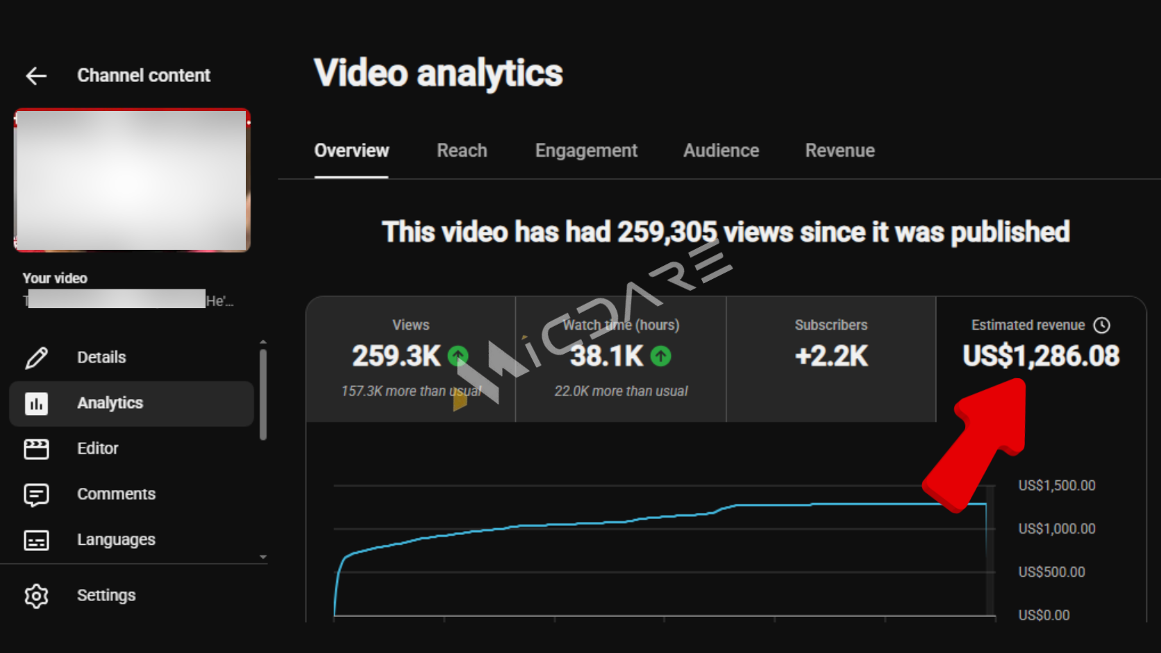 YouTube earning proof