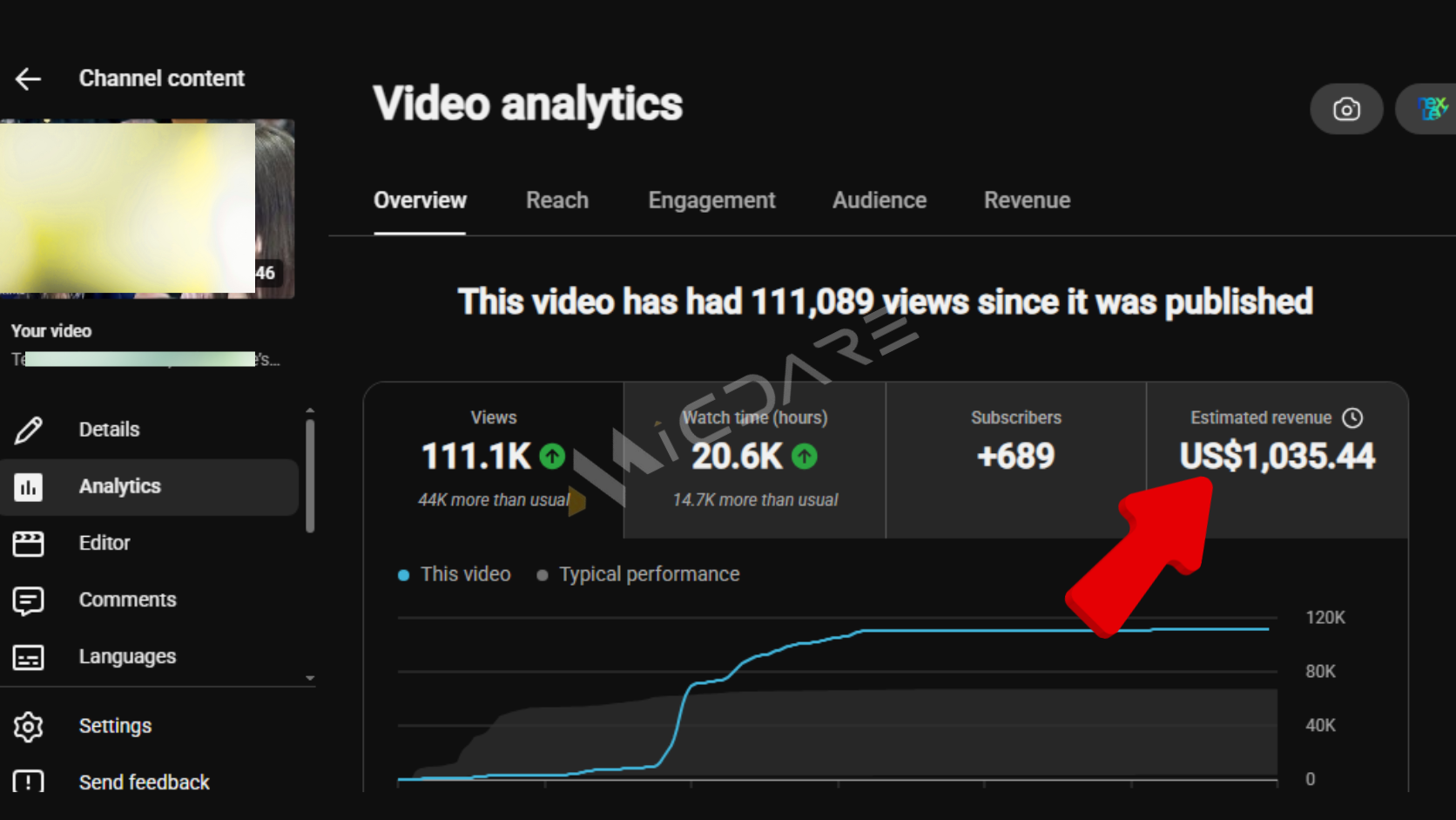 YouTube earning proof